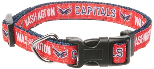 NHL PET Halsband Washington Capitals Hundehalsband, Größe M, Hockey-Teamhalsband für Hunde & Katzen EIN glänzendes und farbenfrohes Hunde- und Katzenhalsband, lizenziert von der NHL von Pets First
