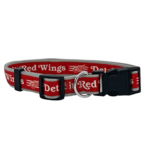 Pets First NHL Detroit Red Wings Halsband für Hunde und Katzen, Größe M, verstellbar, niedlich und stilvoll! Das ultimative Hockey-Fanhalsband von Pets First