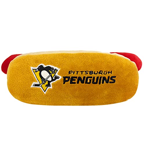 NHL Pittsburgh Penguins Hundespielzeug mit Quietschelement, niedliches Plüschspielzeug für Hunde und Katzen, mit innerem Quietscher und schönem Hockey-Team-Namen/Logo von Pets First