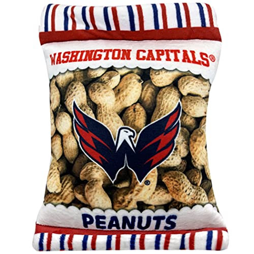 NHL Washington Capitals Crinkle Fine Plush Dog & Cat Squeak Toy - Cute Stadion Peanuts Snack Plush Toy for Dogs & Cats with Inner Squeaker & Beautiful Baseball Team Name/Logo von Pets First