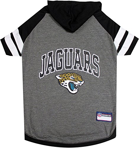 Pets First NFL Jacksonville Jaguars Hoodie für Hunde & Katzen | NFL Football Licensed Dog Hoody Tee Shirt, Large | Sport Hoody T-Shirt für Haustiere | Lizenziertes sportliches Hundeshirt von Pets First