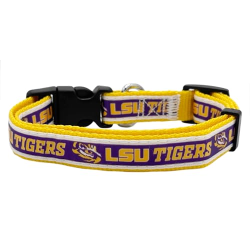 Pets First Collegiate PET Halsband LSU Tigers Hundehalsband, Größe M, Farbe des besten Sportteams für Hunde und Katzen Ein glänzendes und farbenfrohes Hunde- und Katzenhalsband, lizenziert von der Pets First Collegiate PET Halsband LSU Tigers Hundehalsband, Größe M, Farbe des besten Sportteams für Hunde und Katzen Ein glänzendes und farbenfrohes Hunde- und Katzenhalsband, lizenziert von der von Pets First