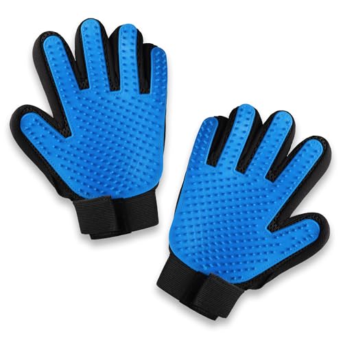 Pets First Fellpflege-Handschuhe – Enthüllen, Bürsten, verstellbare Träger, atmungsaktives Netzgewebe von Pets First