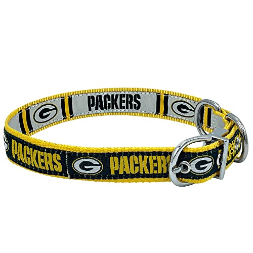 Pets First Green Bay Packers Wendbares NFL Hundehalsband, Größe L, Premium zweiseitiges Haustierhalsband mit Ihrem Lieblings-NFL-Team! von Pets First