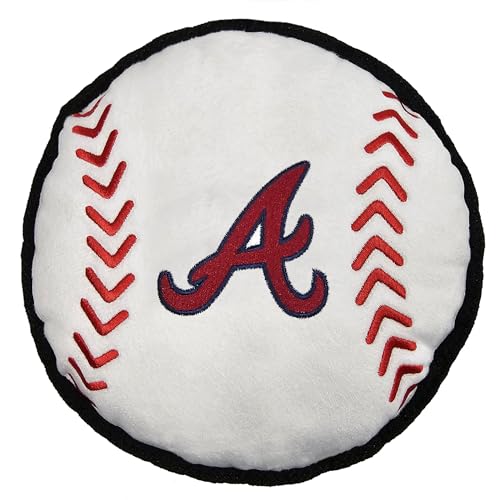 Pets First MLB Atlanta Braves Baseball Tough Toy for Dogs, Best MLB Dog Toy with Team Logo von Pets First