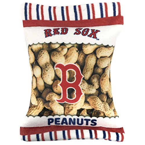 Pets First MLB Boston Red Sox Quietschspielzeug für Hunde und Katzen, knisterndes Plüsch-Spielzeug für Hunde und Katzen, mit Quietscher und schönem Baseball-Team-Logo. von Pets First