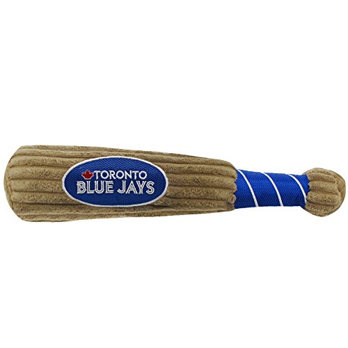 Pets First MLB Toronto Blue Jays Baseballschläger für Hunde und Katzen, weicher Cord-Plüsch mit Quietscher innen von Pets First