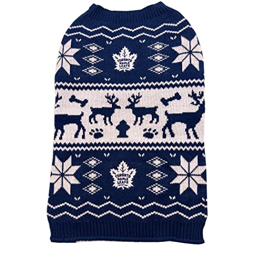 Pets First NHL Toronto Maple Leafs Christmas Dog Sweater - Größe M - Urlaubskostüm für Hunde - Warmer und sportlicher PET X-Mas Pullover von Pets First