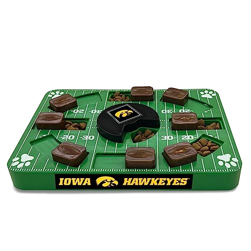 Pets First NCAA Iowa Hawkeyes Puzzle Spielzeug, Puzzle Treat Hundespielzeug, Interaktives Hundeleckerli-Spielzeug, Hundepuzzle Fütterung Langsames Spielzeug von Pets First