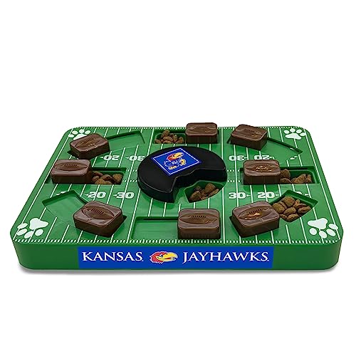 Pets First NCAA Kansas Jayhawks Puzzle Spielzeug, Puzzle Treat Dog Toy, Interactive Dog Treat Toy, Dog Puzzle Fedding Slow Toy von Pets First