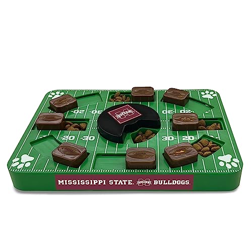 Pets First NCAA Mississippi State Bulldogs Puzzle Spielzeug, Puzzle Treat Dog Toy, Interactive Dog Treat Toy, Dog Puzzle Fedding Slow Toy von Pets First