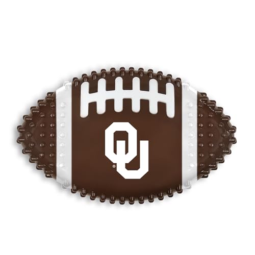 Pets First NCAA Oklahoma Sooners Mega-Chew Hard Nylon Speck Geschmack Knochen Fußball Kauspielzeug Interaktives Leckeres & Lustiges Kauspielzeug Unzerstörbar Stark Langlebig Robust Hundespielzeug für von Pets First