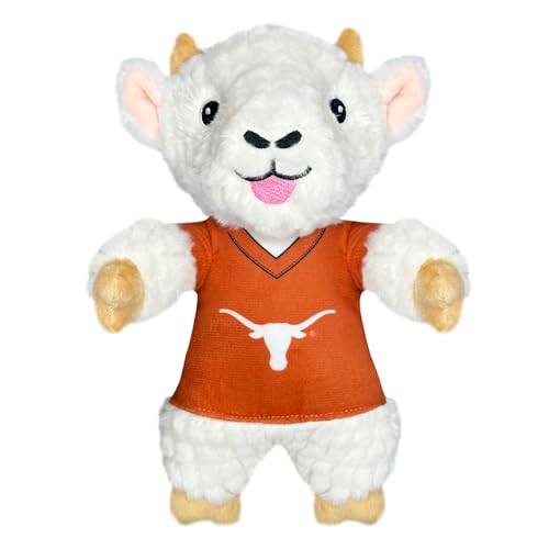 Pets First NCAA Texas Longhorns Ziege Plüschtier für Hunde und Katzen mit Quietscher, Team-Trikot tragen! lustiges und sportliches Kauspielzeug für Hunde in Ziegenform, interaktives Haustierspielzeug von Pets First