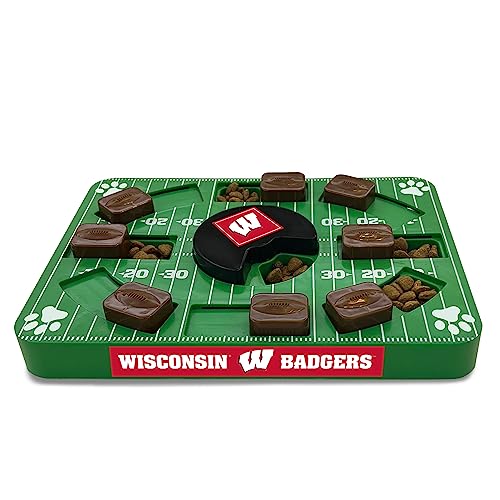 Pets First NCAA Wisconsin Badgers Puzzle Spielzeug, Puzzle Treat Dog Toy, Interactive Dog Treat Toy, Dog Puzzle Fedding Slow Toy von Pets First