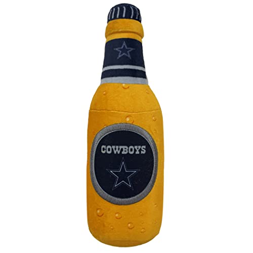Pets First NFL Dallas Cowboys Bierflasche Plüsch Hund & Katze Quietschspielzeug - Süßes Stadion SODA Flasche Snack Plüschtier für Hunde & Katzen mit innerem Quietscher & schönem von Pets First