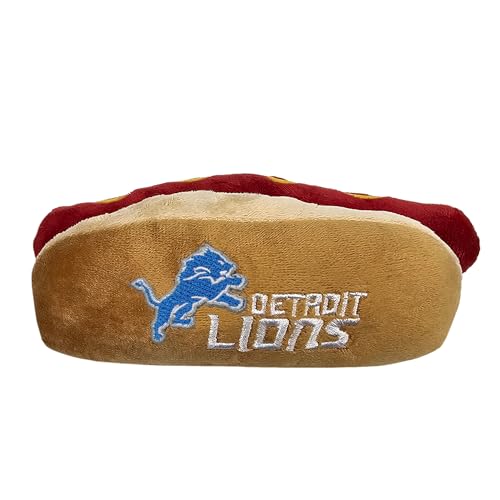 Pets First NFL Detroit Lions HOT Dog Plüsch Hund & Katze Quietschspielzeug – Süßester HOT-Dog Snack Plüschtier für Hunde & Katzen mit innerem Quietscher & schönem Fußballteam Name/Logo, 20,3 x 12,7 x von Pets First