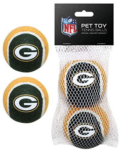 Pets First NFL Green Bay Packers Tennisbälle für Hunde und Katzen, 2-teiliges Set mit Team-Logo in leuchtenden Teamfarben von Pets First
