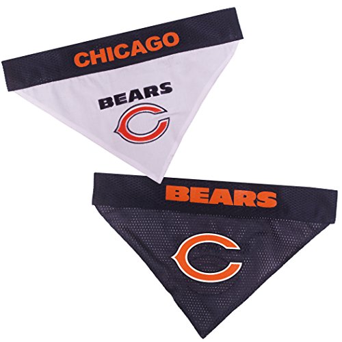 Pets First NFL Hundehalstuch – Chicago Bears wendbares Haustierhalstuch, 2-seitiges Sport-Bandana mit Premium-Stickerei, Team-Logo, Größe S/M. - 2 Größen und 32 NFL-Teams erhältlich von Pets First
