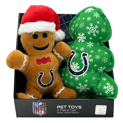 Pets First NFL Indianapolis Colts Hundespielzeug Lebkuchenbaum, Geschenkboxset, 3er-Set Hundespielzeug mit innerem Quietscher. Hundespielzeug mit NFL-Team-Logo Pets First NFL Indianapolis Colts Hundespielzeug Lebkuchenbaum, Geschenkboxset, 3er-Set Hundespielzeug mit innerem Quietscher. Hundespielzeug mit NFL-Team-Logo von Pets First
