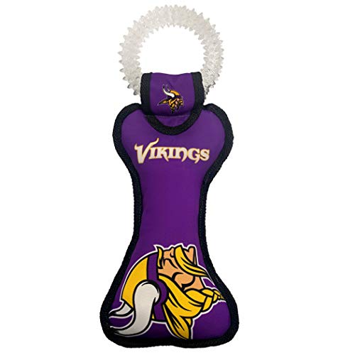 Pets First NFL Minnesota Vikings Fußball Dental Tough Dog Zerrknochen Spielzeug mit eingebautem Quietscher befestigt an einer sicheren Gummi-Zahnbürste Haustier-Spielzeug, Team-Farbe, 35,6 x 12,7 cm (MIN-3310) Pets First NFL Minnesota Vikings Fußball Dental Tough Dog Zerrknochen Spielzeug mit eingebautem Quietscher befestigt an einer sicheren Gummi-Zahnbürste Haustier-Spielzeug, Team-Farbe, 35,6 x 12,7 cm (MIN-3310) von Pets First