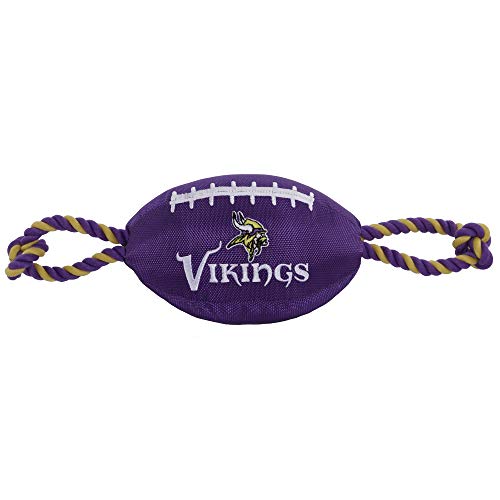 Pets First NFL Nylon Football Dog Toy mit Innen Quietsche & Pull Seilen Pet Sport Spielzeug von Pets First