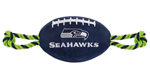 Pets First NFL Nylon Football Dog Toy mit Innen Quietsche & Pull Seilen Pet Sport Spielzeug von Pets First