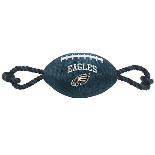 Pets First NFL Nylon Football Dog Toy mit Innen Quietsche & Pull Seilen Pet Sport Spielzeug von Pets First