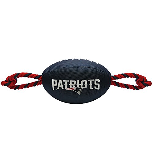 Pets First NFL Nylon Football Dog Toy mit Innen Quietsche & Pull Seilen Pet Sport Spielzeug von Pets First