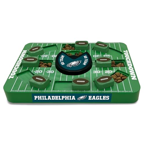 Pets First NFL Philadelphia Eagles großes Puzzle-Spielzeug, Hunde-Puzzle-Spielzeug, Leckerli-Spielzeug, Neue große Größe, interaktives Hundeleckerli-Spielzeug, langsames Fütterungsspielzeug von Pets First