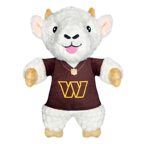 Pets First NFL Wshington Commanders Plüsch Ziege Tier für Hunde und Katzen mit Quietscher, Team-Trikot tragen! Lustiges & sportliches Kautier in Ziegenform von Pets First