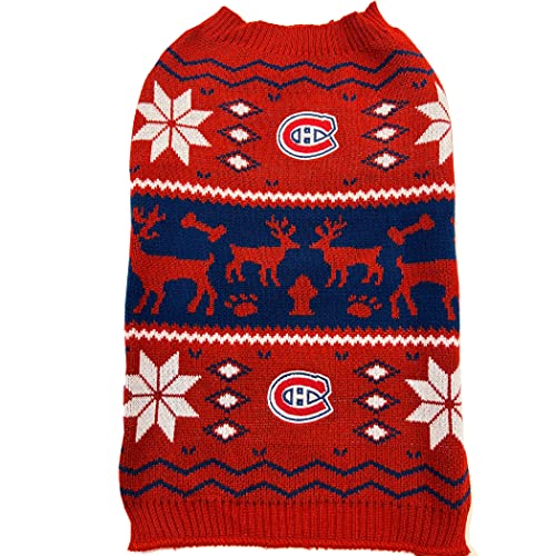 Pets First NHL Montreal Canadiens Weihnachtspullover für Hunde, Größe XL, Urlaubskostüm für Hunde, Warmer und sportlicher PET X-Mas Pullover von Pets First