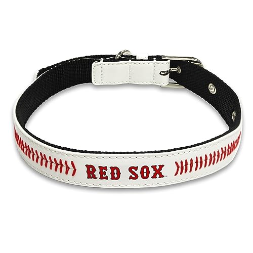 MLB Boston Red SOX Hundehalsband, PVC-Leder, Premium-Haustierhalsband, extra robust und langlebig. Super stilvoll. Größe: M verstellbar, 40,6–50,8 cm Länge x 2,5 cm Breite von Pets First