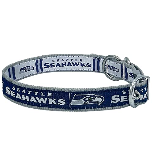Pets First Seattle Seahawks wendbares NFL Hundehalsband, Größe M, Premium zweiseitiges Haustierhalsband mit Ihrem Lieblings-NFL-Team! von Pets First