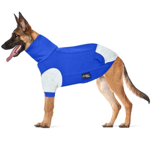 Hunde-Kapuzenpullover aus Fleece, Blau/Grau, Größe 2XL von Pets Gears