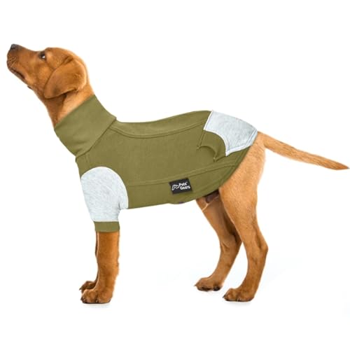 Hunde-Kapuzenpullover aus Fleece, Olivgrün/Grau, Größe 2XL von Pets Gears