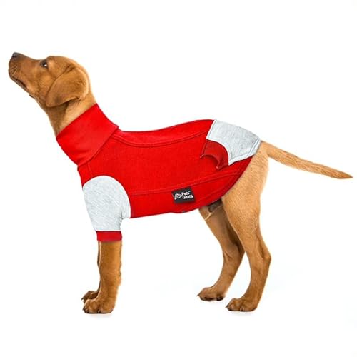 Hunde-Kapuzenpullover aus Fleece, Rot/Grau, Größe 2XL von Pets Gears