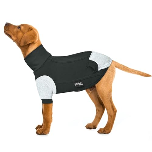 Hunde-Kapuzenpullover aus Fleece, Schwarz/Grau, Größe 3XS von Pets Gears