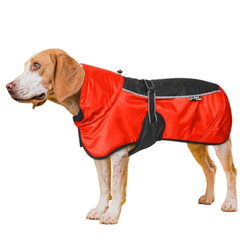 Winterjacke für Hunde, 45,7 cm Länge, Rot / Schwarz von Pets Gears