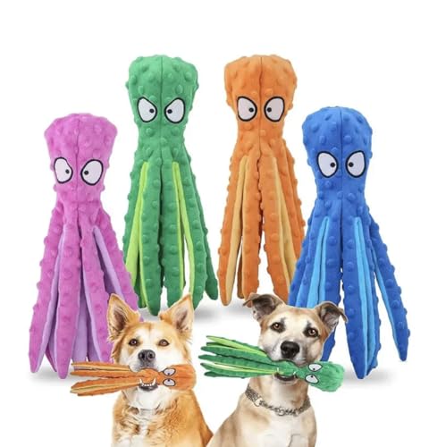 Quietschspielzeug für Hunde, Oktopus, keine Füllung, knisterndes Plüsch, Hundespielzeug für Welpen, langlebiges interaktives Kauspielzeug für kleine, mittelgroße und große Hunde, Training und Quietschspielzeug für Hunde, Oktopus, keine Füllung, knisterndes Plüsch, Hundespielzeug für Welpen, langlebiges interaktives Kauspielzeug für kleine, mittelgroße und große Hunde, Training und von Pets Journey