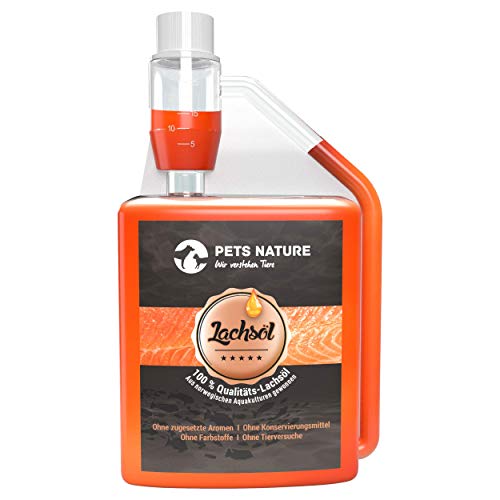Pets Nature Lachsöl für Hunde und Katzen - 250 ml reines Premium Fischöl mit Omega 3 und 6 für Ihren Hund, Katze und Pferd von キャッツファインフード