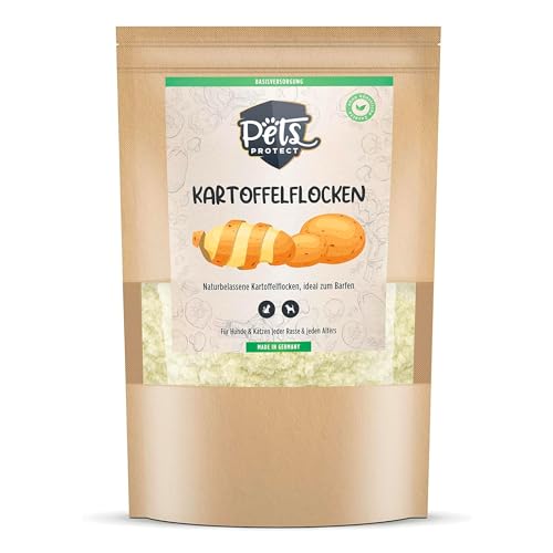 Pets Protect KARTOFFELFLOCKEN für Hunde & Katzen 1 kg | Barf Zusatz in Lebensmittel-Qualität | Deutsche Herstellung | Getreidefrei & glutenfrei | Flocken ohne künstliche Zusätze für Hund von Pets PROTECT