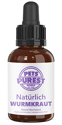Pets Purest Natürliche Wermut-Rezeptur 50ml - 100% natürliche Alternative zu unschönen chemischen Produkten - fördert die Darmhygiene - für Hunde, Katzen, Vögel, Kaninchen & Haustiere (Vorrat 1-2 J) von Pets Purest