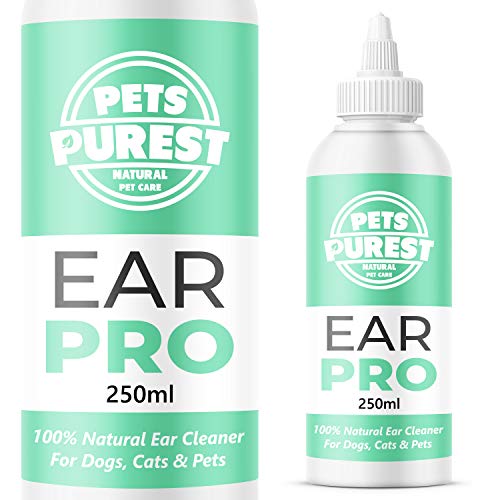 Pets Purest Ohrenreiniger für Hunde 250ml - Empfohlen von Tierärzten in Großbritannien - Ohrenreiniger Hunde gegen Kopfschütteln Jucken und Stinkenden Ohrenschmalz - 100% Natürlicher Ohrenreiniger von Pets Purest