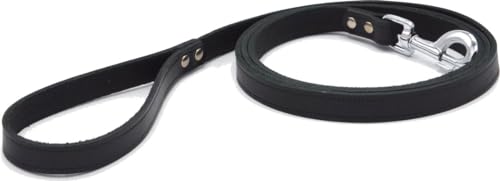Hochwertige Leder Hundeleine – Handgefertigt in Portugal (Schwarz, 2 Meter) von Pets are HEROES