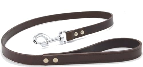 Hochwertige Leder Hundeleine – Handgefertigt in Portugal (Braun, 1 Meter) von Pets are HEROES