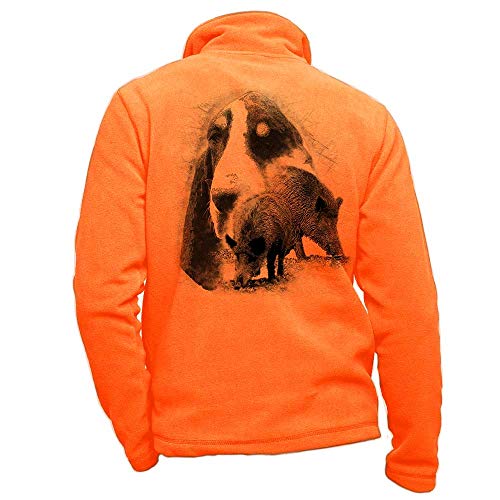 Jagd-Fleece orange personalisiert mit Wildschwein, großer Heiliggask - Jagdbox Größe XL Jagd-Fleece orange personalisiert mit Wildschwein, großer Heiliggask - Jagdbox Größe XL von Pets-easy