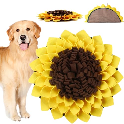 Pets on Safari Schnüffelmatte für Hunde, Haustier Schnüffelpad für langsames Füttern, Welpen Katze Interaktives Puzzle Spielzeug für Geruchstraining, Indoor Futtermatte für Stressabbau, Gelb (S) von Pets on Safari