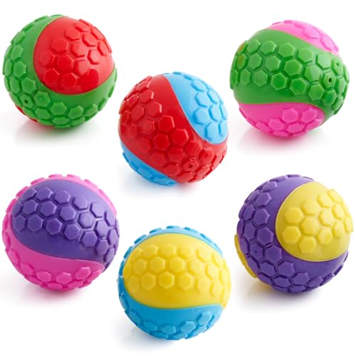 Pets & Play Quietschender Hundeball, verbesserte langlebige Hundebälle, starkes, stabiles Hundespielzeug, federndes Gummispielzeug für Training und Langeweile, Kauball, Multipack, Bereicherung, kleine von Pets & Play