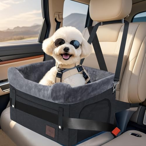 PetsHome Hundeautositz für kleine Hunde, abnehmbarer, waschbarer Hunde-Booster-Autositz mit Aufbewahrungstasche, atmungsaktives Netzgewebe, Sicherheitsleine, verstellbare Gurte für kleine Haustiere PetsHome Hundeautositz für kleine Hunde, abnehmbarer, waschbarer Hunde-Booster-Autositz mit Aufbewahrungstasche, atmungsaktives Netzgewebe, Sicherheitsleine, verstellbare Gurte für kleine Haustiere von PetsHome