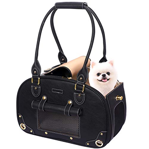 PetsHome Hundetragetasche, Haustier-Tragetasche, Hundegeldbörse, faltbar, wasserdicht, Premium-PU-Leder, Haustier-Reisetasche, Tragetasche für Katzen und kleine Hunde, Zuhause und Outdoor, klein, PetsHome Hundetragetasche, Haustier-Tragetasche, Hundegeldbörse, faltbar, wasserdicht, Premium-PU-Leder, Haustier-Reisetasche, Tragetasche für Katzen und kleine Hunde, Zuhause und Outdoor, klein, von PetsHome